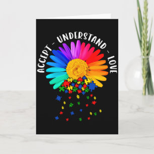 Autism Mom Support Floral Autism Awareness Daisy F Card