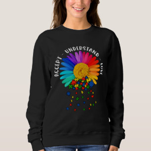 Autism Mom Support Floral Autism Awareness Daisy F Sweatshirt