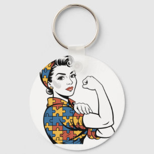 Autism Mom Unbreakable Autism Awarenes Key Ring
