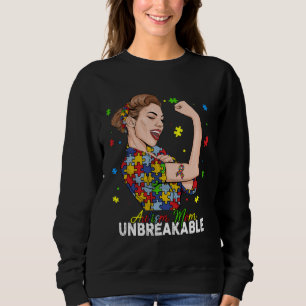 Autism Mom Unbreakable  Puzzle Autism Awareness Mo Sweatshirt