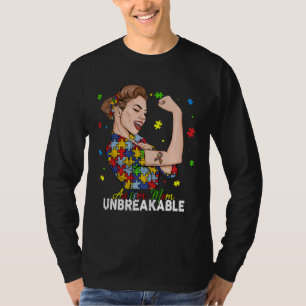 Autism Mom Unbreakable  Puzzle Autism Awareness Mo T-Shirt