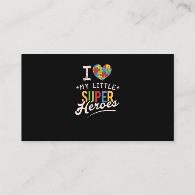 Autism Month T-Shirt for Special Education Teacher Business Card (Front)