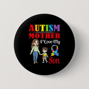 Autism Mother I Love My Son Awareness Support Love 6 Cm Round Badge