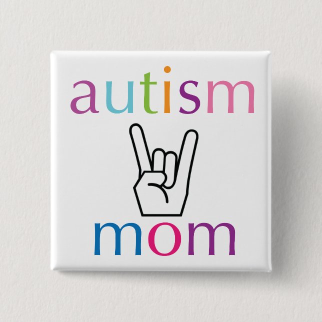 Autism Mum 15 Cm Square Badge (Front)