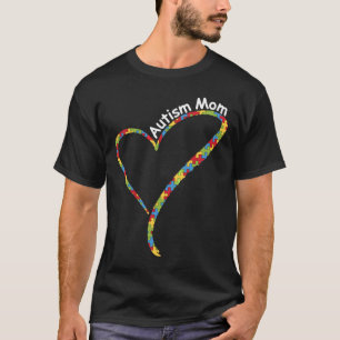 Autism Mum Autism Awareness Puzzle Piece Heart T-Shirt
