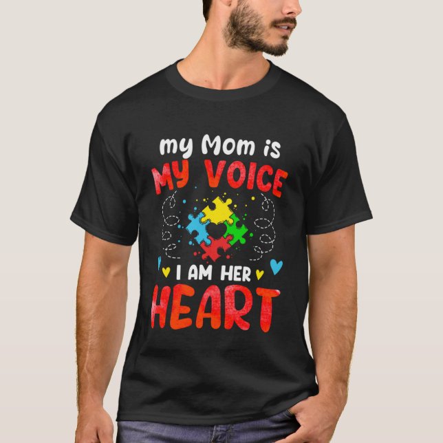 Autism Mum Autistic Awareness Support Autism Son T-Shirt (Front)