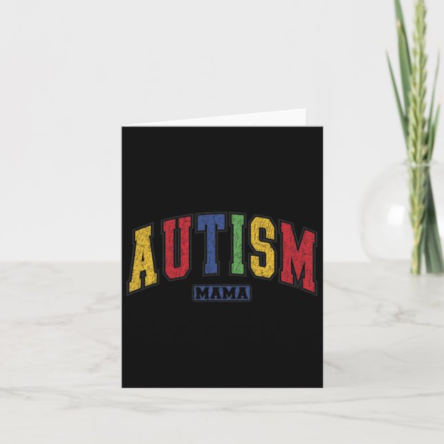 Autism Mum Autistic Mama Support Awareness  Card (Front)