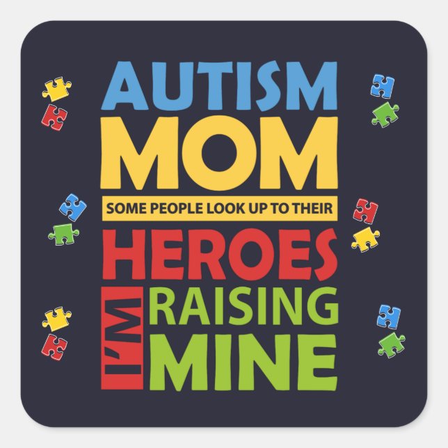 Autism Mum Awareness Campaign Square Sticker (Front)
