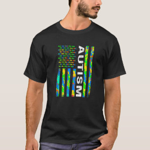 Autism Mum Awareness Kids Puzzle Flag Usa For Men T-Shirt