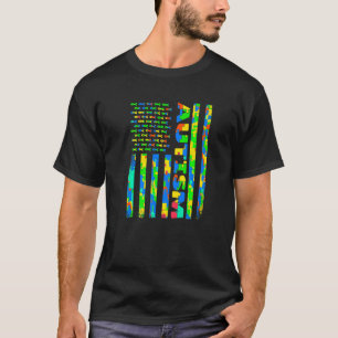 Autism Mum Awareness Puzzle Flag Usa For Kids Men  T-Shirt