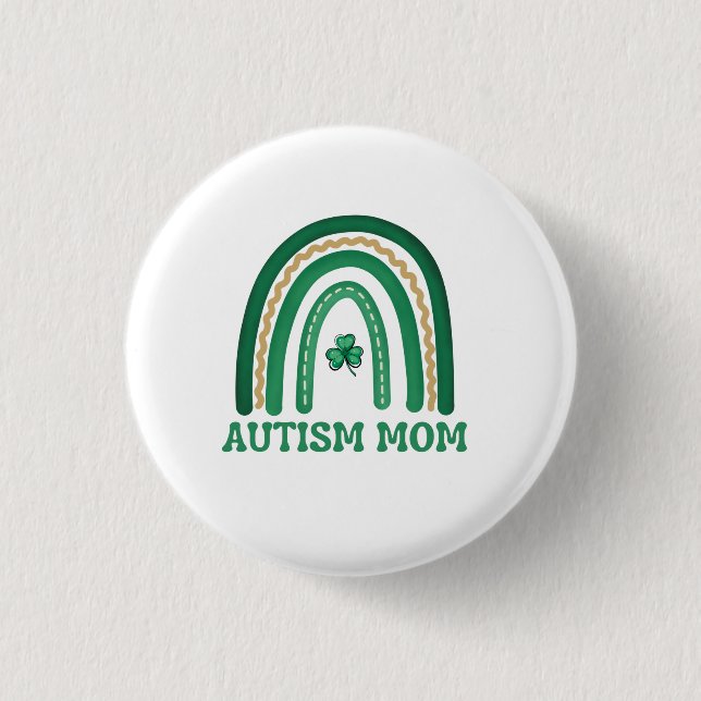 Autism Mum Button, Small, 1¼ Inch 3 Cm Round Badge (Front)