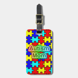 Autism Mum custom luggage tag