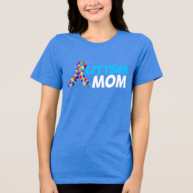 Autism Mum Cute Blue Women's Tri-Blend Shirt (Front)
