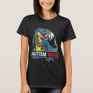 Autism Mum Dinosaur Puzzle Piece Autism Awareness T-Shirt