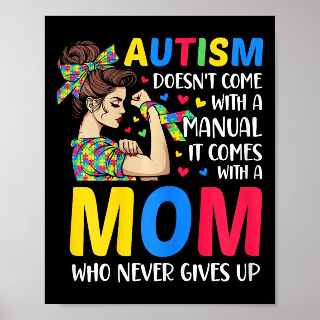 Autism Mum Doesn't Come With A Manual Autism Mum G Poster (Front)