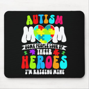 Autism Mum Groovy Heart Puzzle Autism Awareness He Mouse Pad