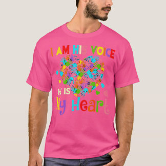 Autism Mum I Am His Voice He Is My Heart Autism Aw T-Shirt