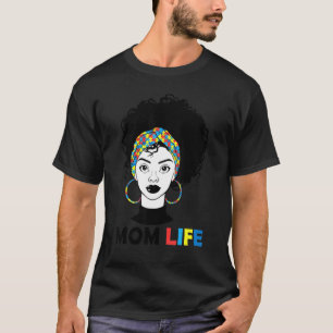 Autism Mum Life Bandanna Mother's Day Afro America T-Shirt