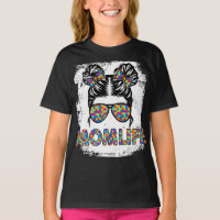 Autism Mum Life Messy Bun Sunglasses Bandanna Moth