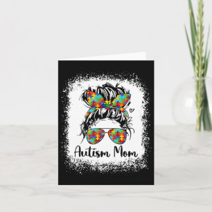 Autism Mum Life Messy Bun Sungles Bandanna Mothers Card