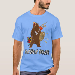 Autism Mum Mama Bear Autism Awareness Puzzle Gift T-Shirt