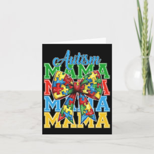 Autism Mum Neuro Diverse Coquette Bow Mama Mother' Card