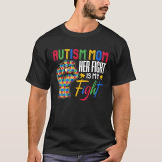 Autism Mum Puzzle Fist Autism Awareness Family Mat T-Shirt