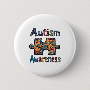Autism Mum Puzzle Piece Coquette Bow Ribbon Autism 6 Cm Round Badge