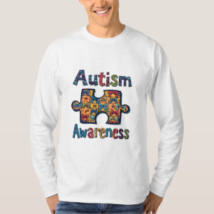 Autism Mum Puzzle Piece Coquette Bow Ribbon Autism T-Shirt
