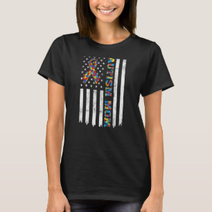 Autism Mum Puzzle Piece Ribbon Autism Awareness US T-Shirt