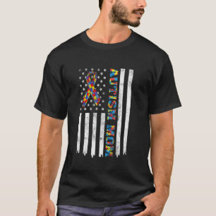 Autism Mum Puzzle Piece Ribbon Autism Awareness US T-Shirt