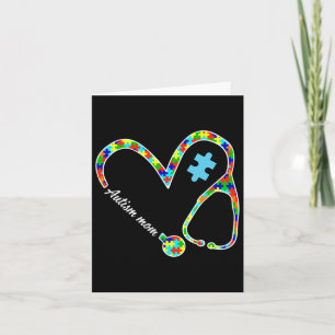 Autism Mum Puzzle Stethoscope Nurse Autism Awarene Card
