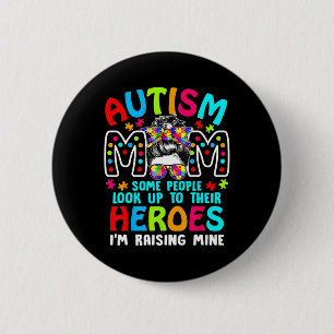 Autism Mum Raising A Hero Puzzle Piece Support Kid 6 Cm Round Badge