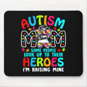 Autism Mum Raising A Hero Puzzle Piece Support Kid Mouse Pad