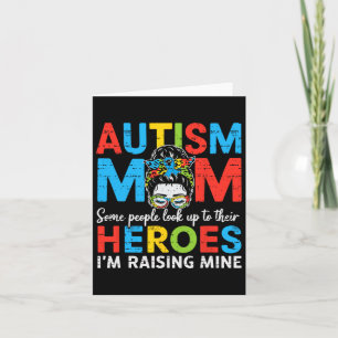 Autism Mum Raising Hero Funny Autism Awareness Mam Card