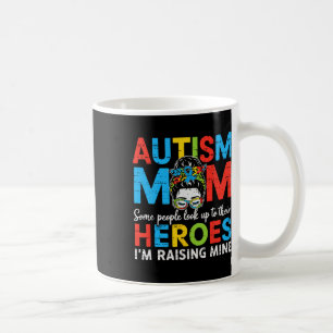 Autism Mum Raising Hero Funny Autism Awareness Mam Coffee Mug