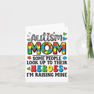 Autism Mum Raising Hero Groovy Autism Awareness Card