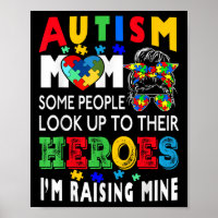 Autism Mum Raising Hero Groovy Messy Bun Autism Aw