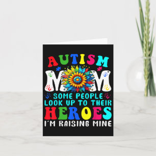 Autism Mum Raising Heroe Sunflower For Women Autis Card