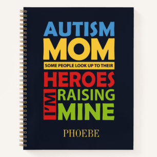 Autism Mum Raising My Here Support Awareness Notebook