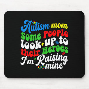 Autism mum raising my hero groovy retro puzzle mouse pad