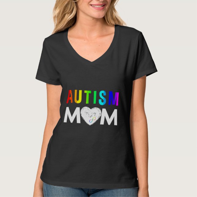 Autism Mum Red Instead Infinity T-Shirt (Front)