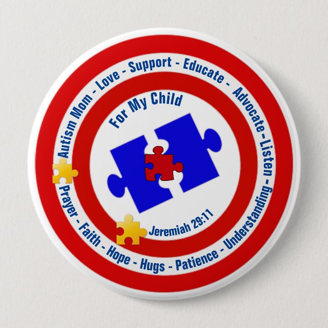 Autism Mum Round Button (Front)