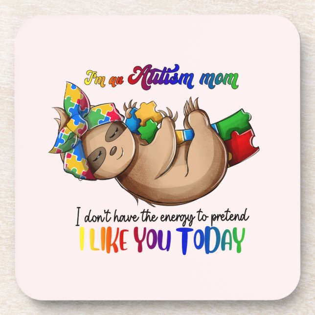 Autism Mum - Sloth Coaster (Front)
