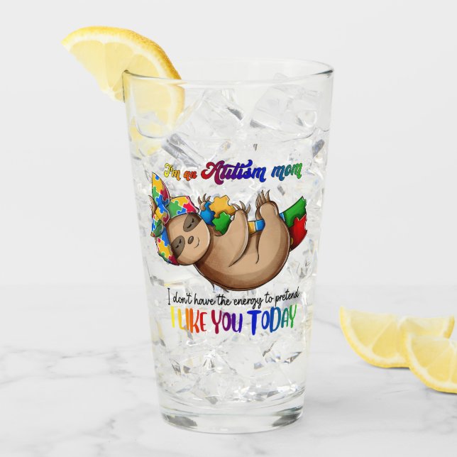 Autism Mum - Sloth Glass (Front Ice)