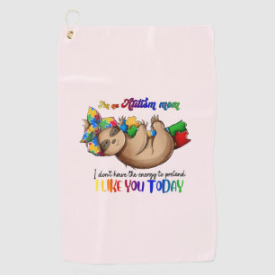 Autism Mum - Sloth Golf Towel