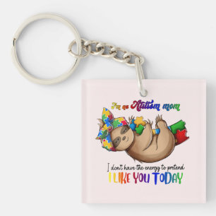 Autism Mum - Sloth Key Ring