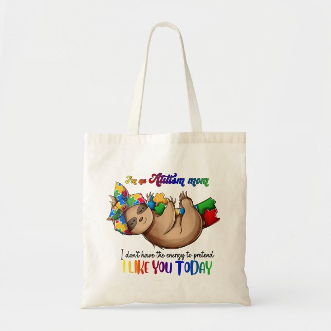Autism Mum - Sloth Tote Bag (Front)
