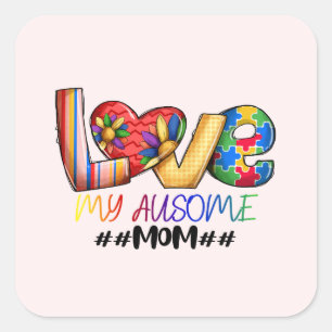 Autism Mum Square Sticker