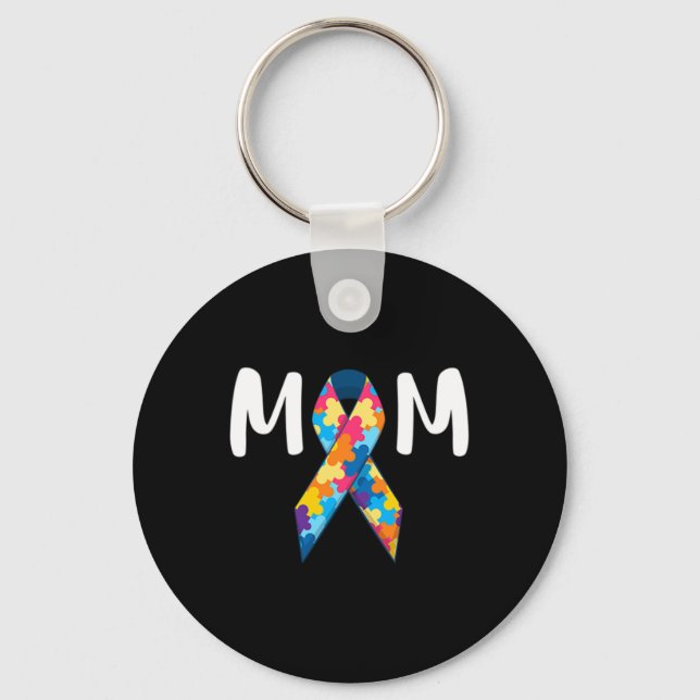 Autism Mum Support Awareness Autistic Parents Gift Key Ring (Front)